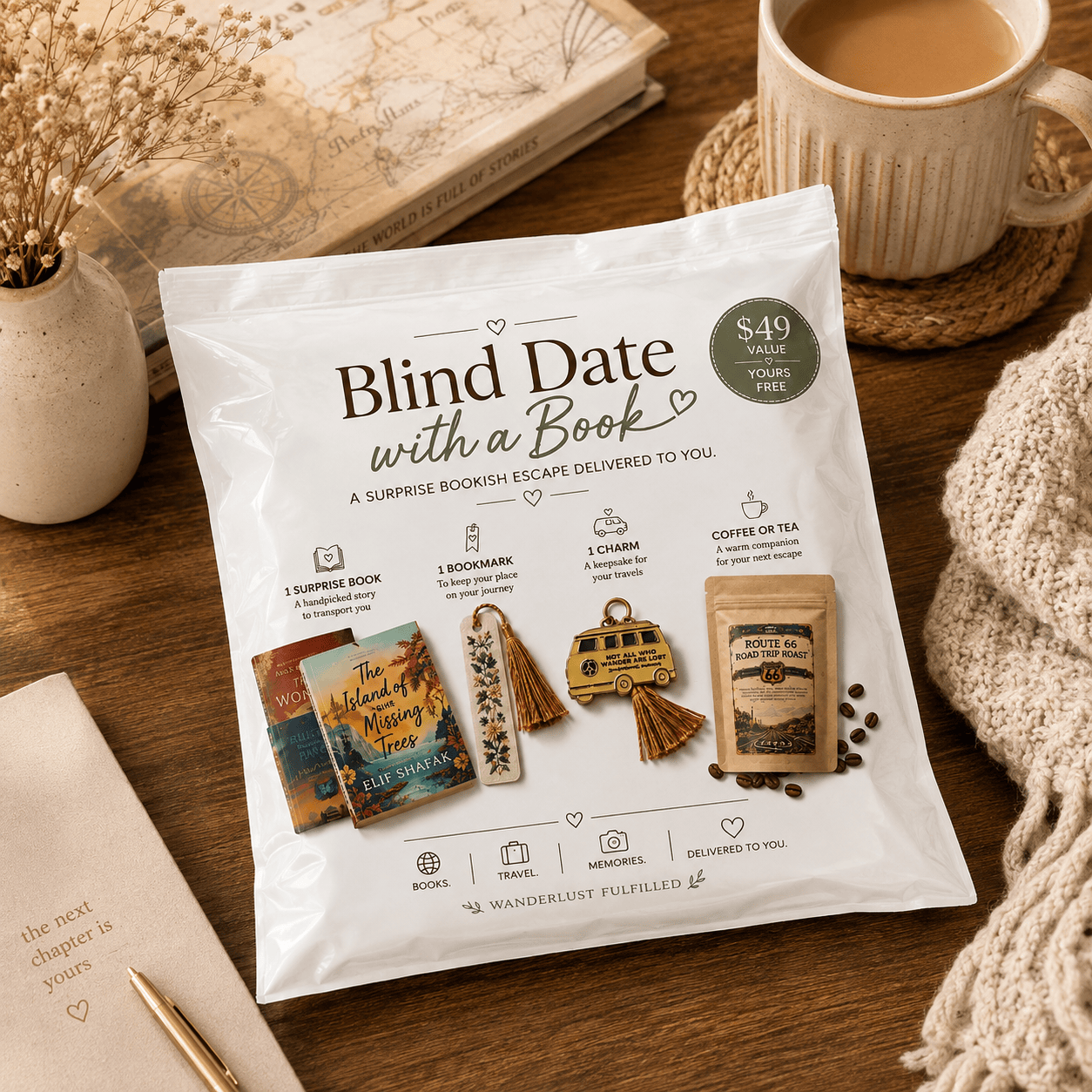 The Wordy Traveler Travel Themed Subscription Book Box Blind Date with a Book