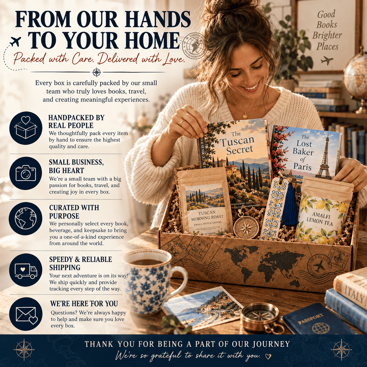 The Wordy Traveler Travel Themed Subscription Book Box One-Time Travel Book Box