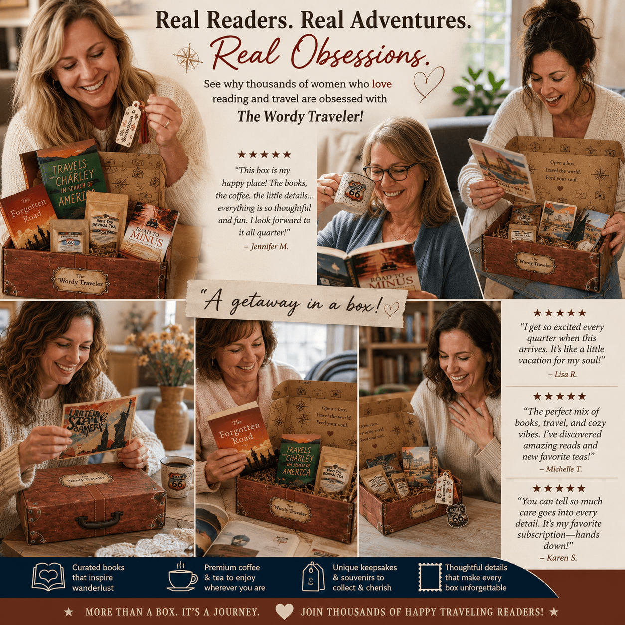 The Wordy Traveler Travel Themed Subscription Book Box The Wordy Traveler Quarterly Subscription